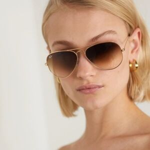 LIKE NEW Ray-Ban Aviator Gradient Brown RB3025 Men / Women Sunglasses